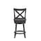 Flash Furniture Felicity Wood Crossback Swivel Counter Hght Barstool w/Padded Blk LeatherSoft Seat, Gry Wsh Walnut ES-UN1-24-GY-GG - alternate 4